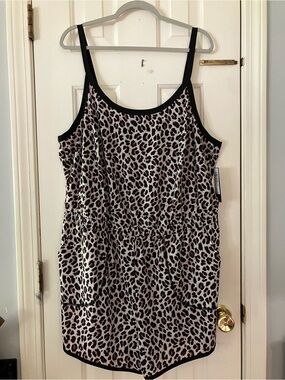 torrid Leopard Print Romper in Black and Brown
